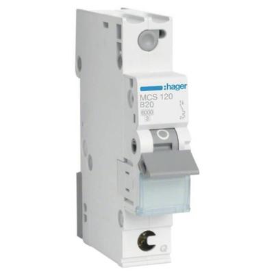 Hager MCS120 MCS120 Zekeringautomaat 1-polig 20 A 400 V Hager MCS120 MCS120 Zekeringautomaat 1-polig 20 A 400 V