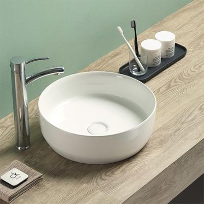 Waskom Sanilux Victoria Color Line Rond 39 cm Inclusief Click Waste Glans Wit Sanilux Waskom Sanilux Victoria Color Line Rond 39 cm Inclusief Click Waste Glans Wit Sanilux