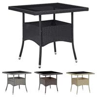 Tuintafel poly rattan bruin - thumbnail