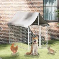 VidaXL Hondenkennel voor buiten met dak 200x100x150 cm - thumbnail