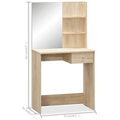 VidaXL Kaptafel 75x40x141 cm bewerkt hout eikenkleurig VidaXL Kaptafel 75x40x141 cm bewerkt hout eikenkleurig