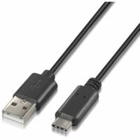 NANOCABLE 10.01.2102 3A USB 2.0 naar USB-C, hoofdgebruik, mobiele telefoons, tablets, laptops enz. tot 3 ampère oplaadkabel, type C/M-A/M, stekker op stekker, zwart, 2 m - thumbnail