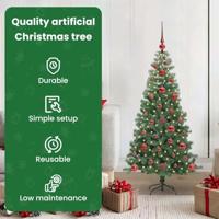 VidaXL Kerstboom met 150 led met standaard groen 120 cm pvc - thumbnail