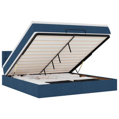 Ottoman bed met matras 90x190cm stof blauw - thumbnail