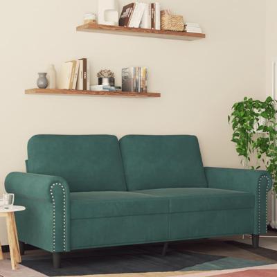 Tweezitsbank 140 cm fluweel donkergroen