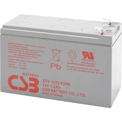 CSB Battery XTV1272 Loodaccu 12 V 7.2 Ah Loodvlies (AGM) (b x h x d) 151 x 99 x 65 mm Kabelschoen 6.35 mm Onderhoudsvrij, Geringe zelfontlading CSB Battery XTV1272 Loodaccu 12 V 7.2 Ah Loodvlies (AGM) (b x h x d) 151 x 99 x 65 mm Kabelschoen 6.35 mm Onderhoudsvrij, Geringe zelfontlading