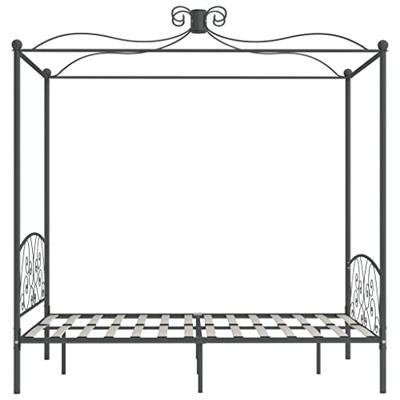 Hemelbedframe metaal grijs 140x200 cm