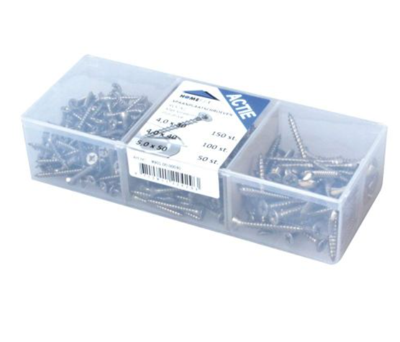 Homefix Assortimentskuip Spaanplaatschroeven Rvs-A2 Pk PZ2 4.0X30/4.0X40/5.0X50 - 8901.00.00030