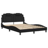 Bedframe "Viana" zonder matras kunstleer zwart 140x190 cm - thumbnail