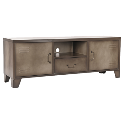 LABEL51 Tv-meubel Fence - Grijs - Metaal - Tv-Meubel