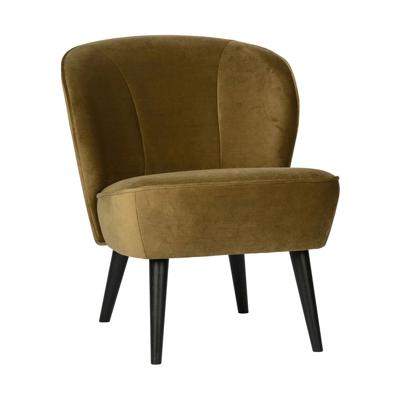 WOOOD Fauteuil 'Sara' Velvet, kleur Army