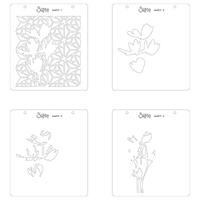 Sizzix • layered stencils geo flowers 4stuks - thumbnail