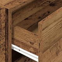 Kast met 2 lades 60x31x40 cm bewerkt hout oud houtkleurig - thumbnail
