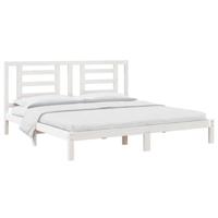 Bedframe zonder matras massief grenenhout wit 200x200 cm - thumbnail