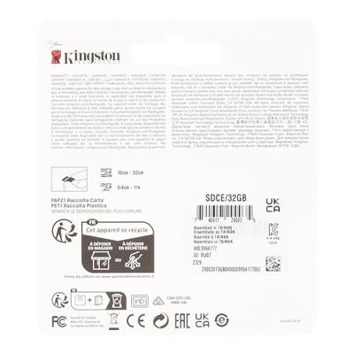 Micro SD-Kaart Kingston SDCE/32GB 32GB - thumbnail