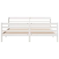 Bedframe met hoofdeinde zonder matras 200x200 cm wit - thumbnail