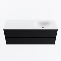 MONDIAZ VICA 130cm badmeubel onderkast Urban 2 lades. Wastafel MOON rechts zonder kraangat, kleur Talc. - thumbnail