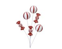 Snoepjes op stok van foam 63 cm rood / wit - thumbnail