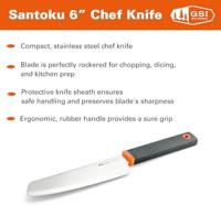 GSI Outdoors Santoku 6" Paring Bestek Grijs/Oranje - thumbnail