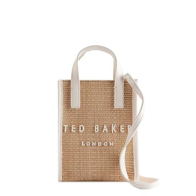 Ted Baker Paulii Faux Raffia Mini Icon Bag-Ivory