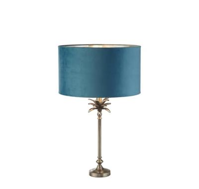Searchlight TafellampPalm goud met blauwe kap - EU81210TE