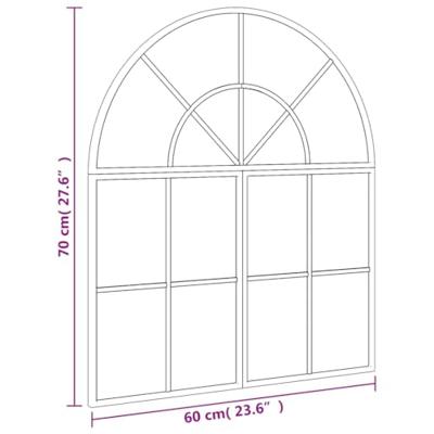 VidaXL Wandspiegel boog 60x70 cm ijzer zwart VidaXL Wandspiegel boog 60x70 cm ijzer zwart
