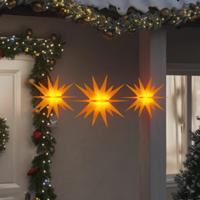 VidaXL Kerstlampen met led's 3 st inklapbaar geel - thumbnail