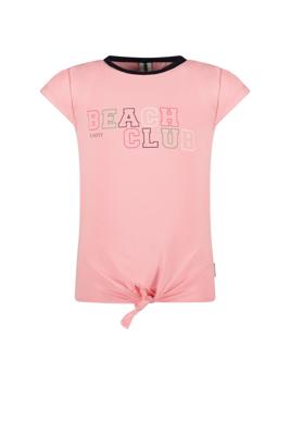 B.Nosy Meisjes t-shirt met knoop - Punch roze