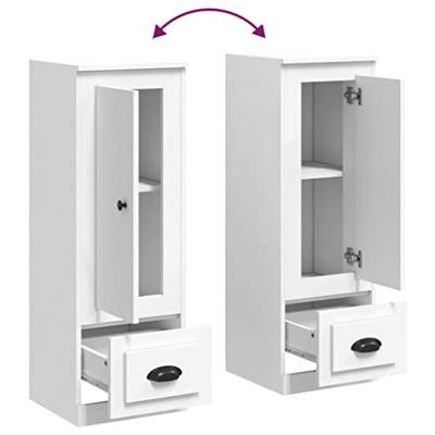 Hoge kast 36,35,5x103,5 cm bewerkt hout wit