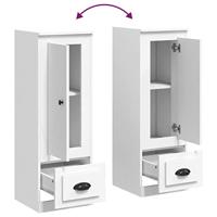 Hoge kast 36,35,5x103,5 cm bewerkt hout wit - thumbnail