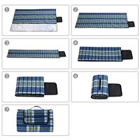 Picknickdeken Ruit-Blauw 2x2m - thumbnail