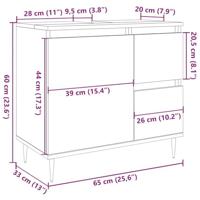 Badkamerkast 65x33x60 cm bewerkt hout oud houtkleurig - thumbnail