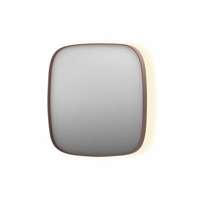 Spiegel INK SP30 60x4x60 cm incl. Indirect LED-Verlichting Rondom en Spiegelverwarming Geborsteld Koper