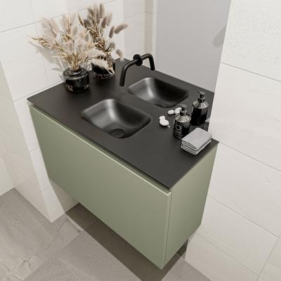 MONDIAZ OLAN 80cm toiletmeubel army. LEX wastafel urban midden geen kraangat