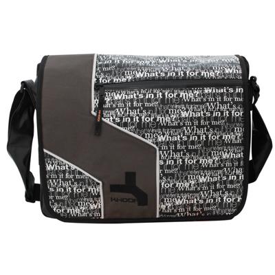 Khodi schoudertas B-Side 34 x 42 cm tarpaulin bruin/zwart Khodi schoudertas B-Side 34 x 42 cm tarpaulin bruin/zwart