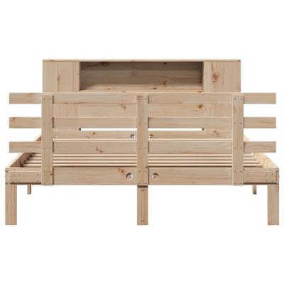 Bed met boekenkast zonder matras massief grenenhout 140x200 cm - thumbnail