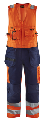 Blåkläder Amerikaanse overall High-Vis 26531804 | High-Vis Oranje/Marineblauw | Maat 48 - 7330509353158