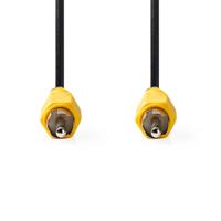 Nedis Composiet Videokabel | RCA Male | RCA Male | Vernikkeld | 480p | 5.00 m | Rond | PVC | Zwart | Label - CVGL24100BK50 - thumbnail