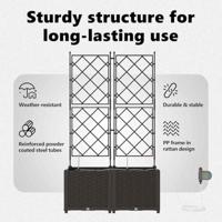 Tuin Bloempot 2 pcs Bruin Staal - thumbnail