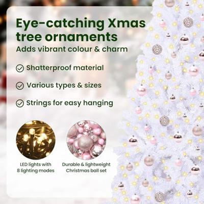 Kunstkerstboom met 300 LED Wit 240 cm PVC en staal