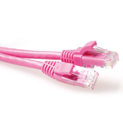 ACT Roze 3 meter U/UTP CAT6A patchkabel snagless met RJ45 connectoren