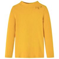 VidaXL Kindershirt met lange mouwen geribd 128 donker okerkleurig - thumbnail