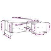 Salontafel HAMAR 100x55x35 cm massief grenenhout honingbruin - thumbnail