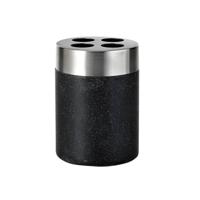 Tandenborstelhouder Sapho Stone Vrijstaand 10.2x7.5 cm Polyresin Zwart - thumbnail