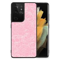 Samsung Galaxy S21 Ultra Bloemen Hoesje White Flowers - thumbnail