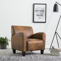 Fauteuil kunstsude bruin - thumbnail