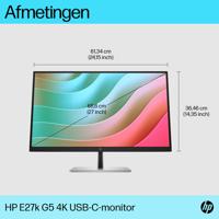 HP E27k G5 LED-monitor Energielabel F (A - G) 68.6 cm (27 inch) 3840 x 2160 Pixel 16:9 5 ms HDMI, DisplayPort, USB-A 3.2 Gen 1, RJ45, USB-C IPS LED - thumbnail