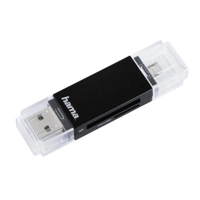 Hama USB-2.0-OTG-kaartlezer Basic SD/microSD Zwart Hama USB-2.0-OTG-kaartlezer Basic SD/microSD Zwart