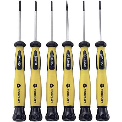 TOOLCRAFT Schroevendraaierset Elektronica en fijnmechanica, ESD 6-delig Plat, Kruiskop Phillips