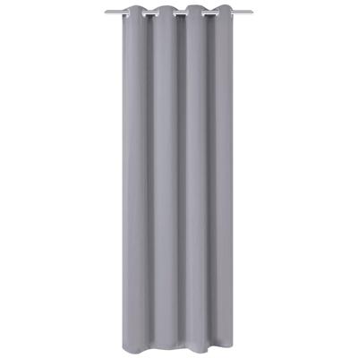 VidaXL Gordijn met metalen ringen verduisterend 270x245 grijs VidaXL Gordijn met metalen ringen verduisterend 270x245 grijs